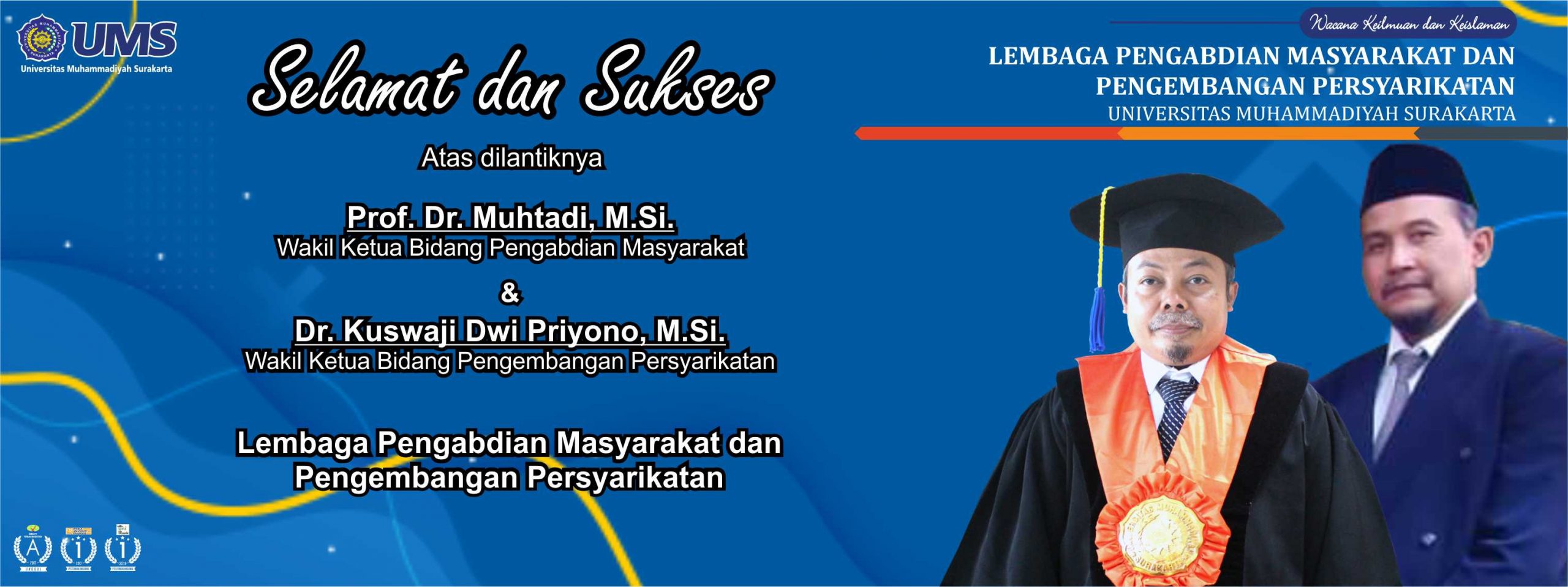 You are currently viewing Prof. Muhtadi dan Dr. Kuswaji dilantik menjadi Wakil Ketua LPMPP UMS